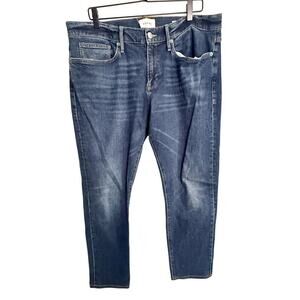 Frame Denim Men's L'Homme Slim Jeans Nardian Wash Medium Blue Size 36 x 30